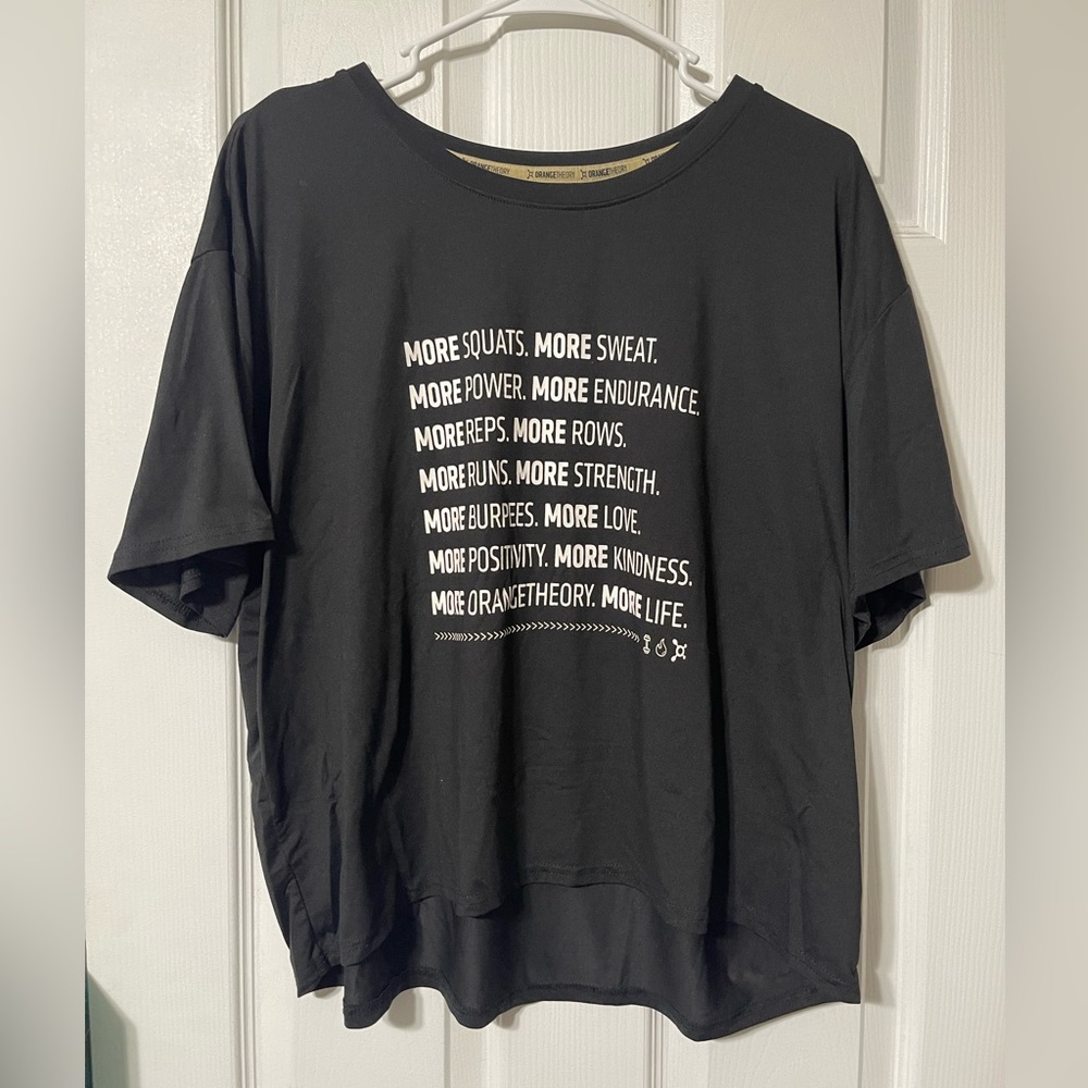 XL Orangetheory Fitness Cropped Black TShirt